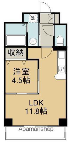 プラウドフラット河原町(1LDK/5階)の間取り写真