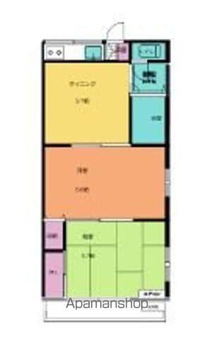 Kハイツ(2DK/2階)の間取り写真