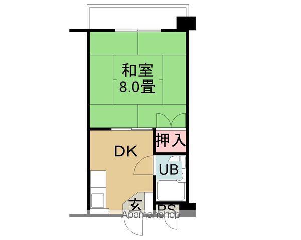 ライブタウン近見(1DK/2階)の間取り写真