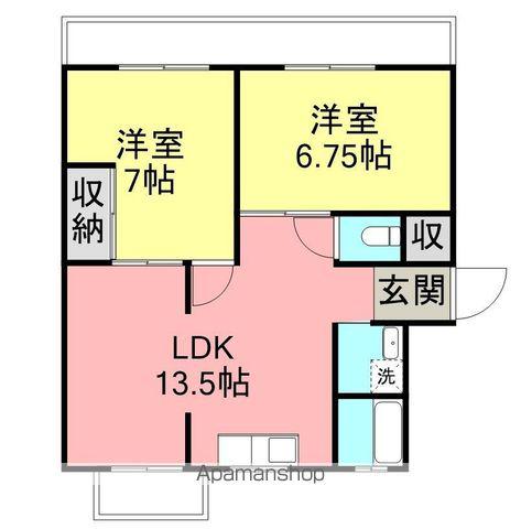 谷口ハイツ(2LDK/2階)の間取り写真