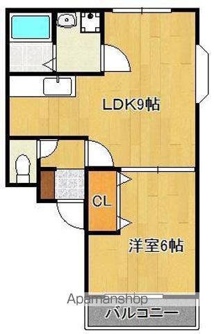 ウィンズヒル明里Ⅱ(1LDK/2階)の間取り写真