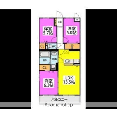 GRAN GRACE久留米南(3LDK/2階)の間取り写真