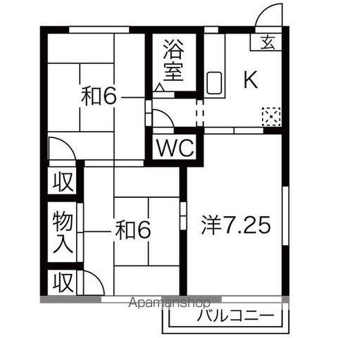 エクセル15(3K/2階)の間取り写真