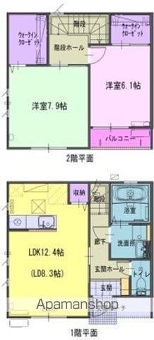 ヴェルジェ畑中C棟(2LDK/1階)の間取り写真