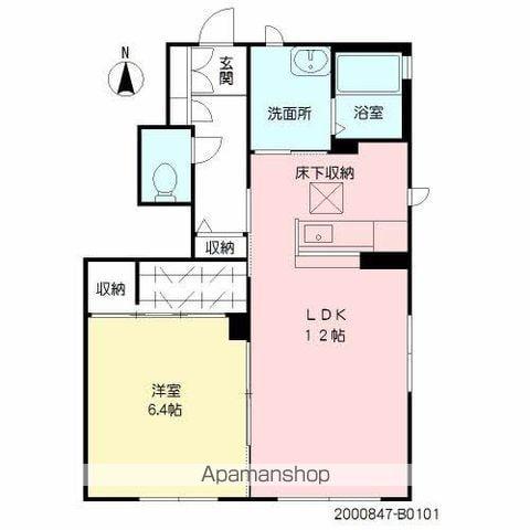 かぐや姫パーク(1LDK/1階)の間取り写真