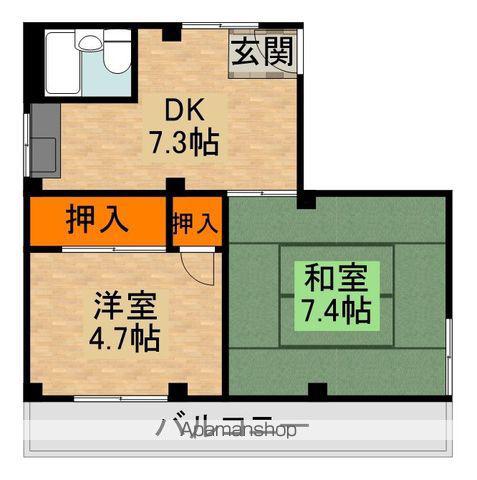 つばき庵(2DK/4階)の間取り写真