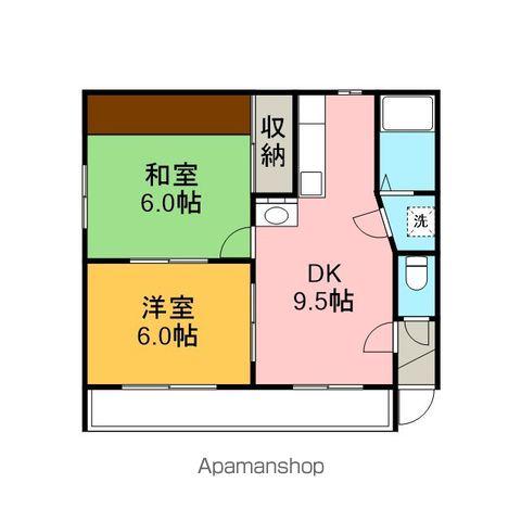 コーポサンライト(2DK/2階)の間取り写真