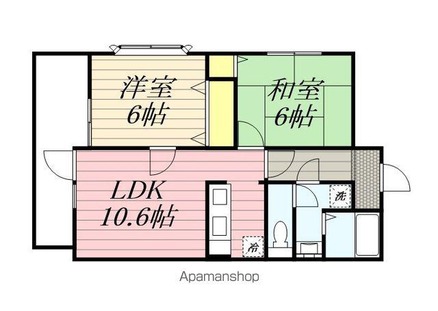 メゾンフルール(2LDK/2階)の間取り写真