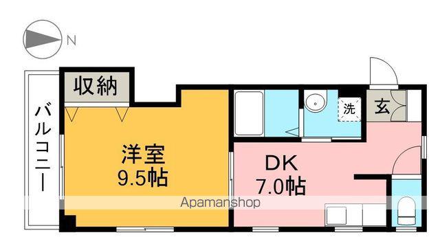 ハイツベルフラワー(1DK/4階)の間取り写真