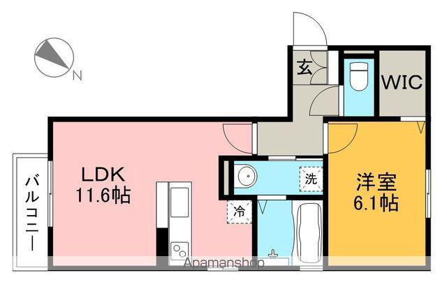 ホープB(1LDK/1階)の間取り写真