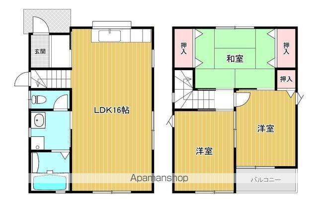 予讃線 丸亀駅 徒歩56分 1階建 築25年(3LDK)の間取り写真
