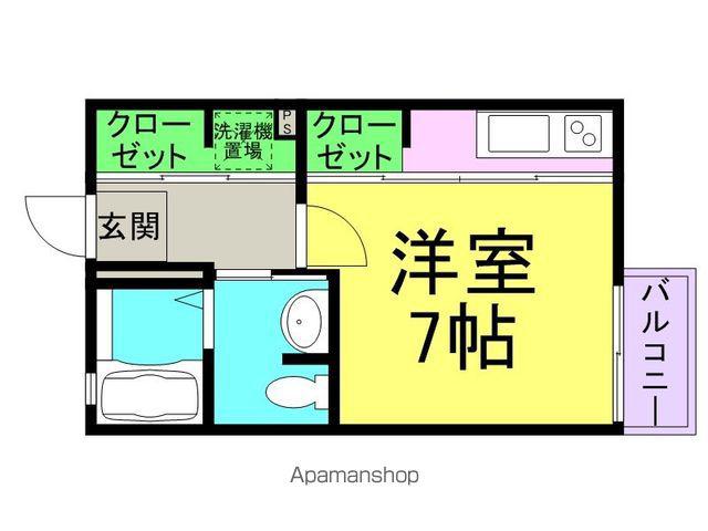 シャーメゾン熊野(ワンルーム/2階)の間取り写真