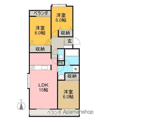グランドール・ノヴァ(3LDK/4階)の間取り写真
