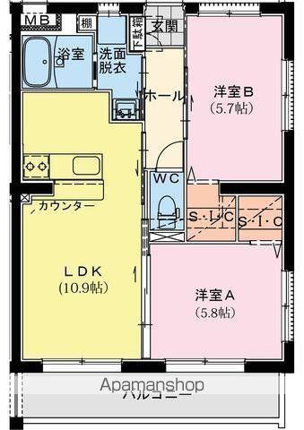 ALBA TERRACE(2LDK/2階)の間取り写真