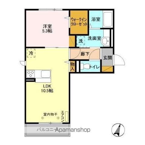 フルールおおたかの森(1LDK/2階)の間取り写真