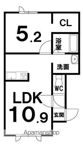 UNOUNA(1LDK/1階)の間取り写真