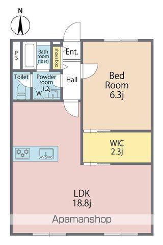東洋ハイツ(1LDK/2階)の間取り写真