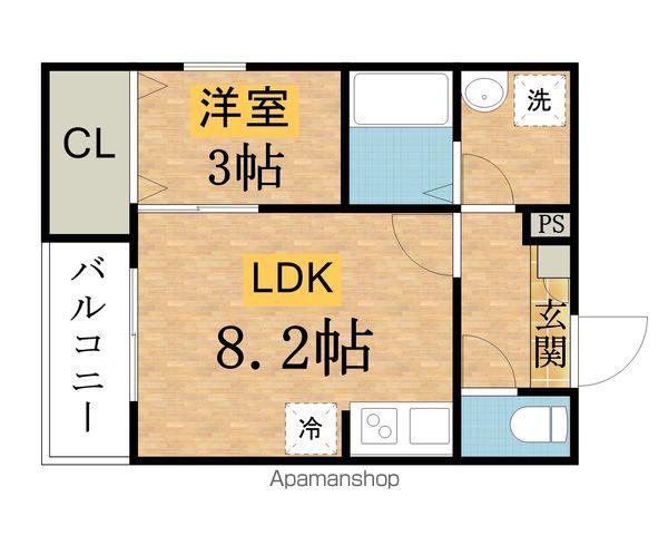 ジーメゾン八王子散田町(1LDK/1階)の間取り写真