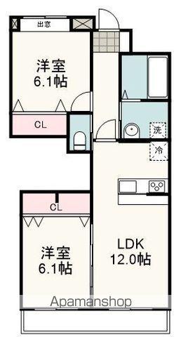 LUMINO(2LDK/1階)の間取り写真