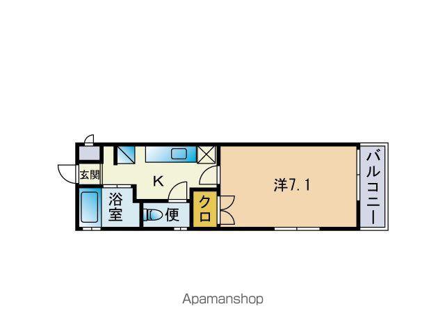 ウェルス六本松(1K/3階)の間取り写真