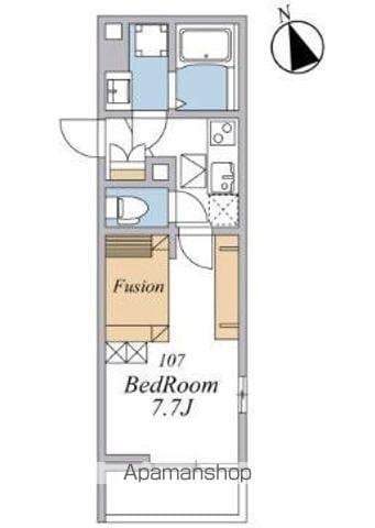 ウィンドテラス津田沼Ⅱ(1K/1階)の間取り写真