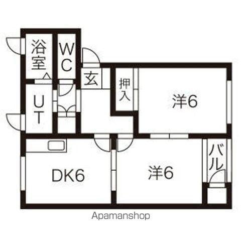 アドラシオンⅡ(2DK/1階)の間取り写真