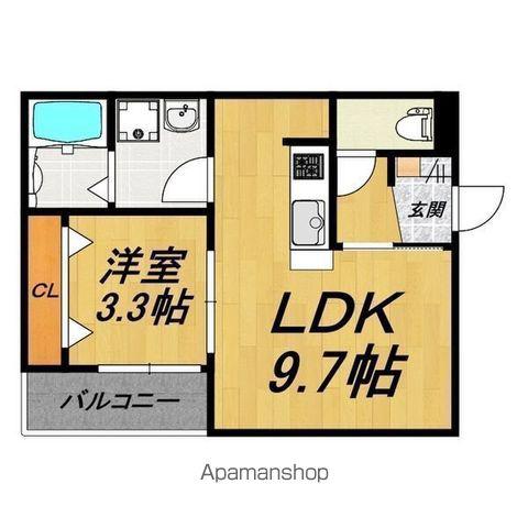 LE COCON 岩倉Ⅵ(1LDK/2階)の間取り写真