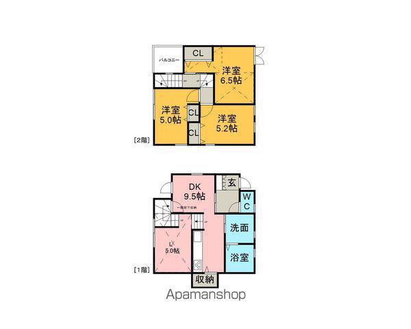 名鉄名古屋本線 富士松駅 徒歩30分 2階建 築17年(3LDK)の間取り写真