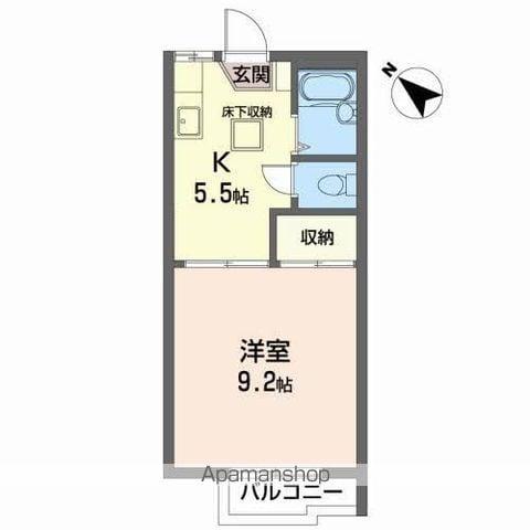 サンライト(1K/1階)の間取り写真