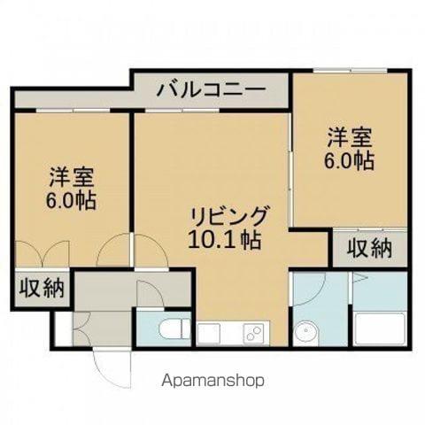 メゾン・ド・アトール函館(2DK/3階)の間取り写真