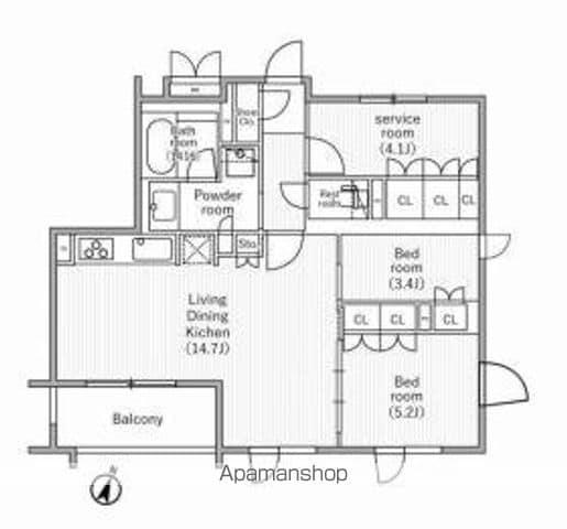 NIDO SAKURAGAOKA(2SLDK/2階)の間取り写真