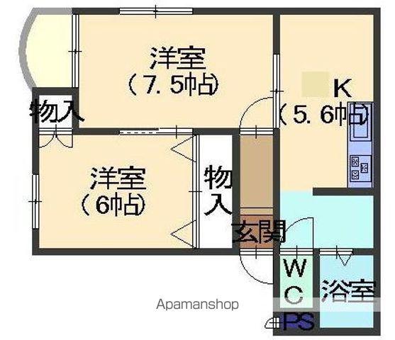 フレンドパーク川端(2K/3階)の間取り写真
