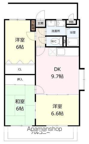 ユーミーつばき(3DK/3階)の間取り写真