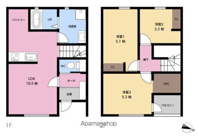 GARDEN VILLAGE前原北(3LDK/1階)の間取り写真
