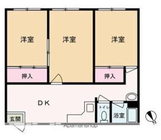 イリスM(3DK/1階)の間取り写真