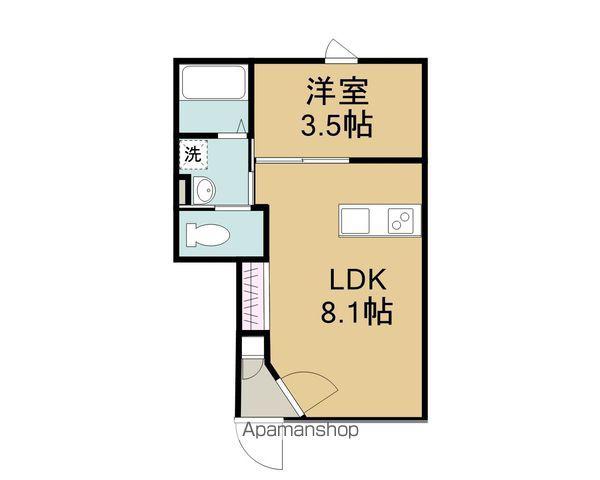 CASA PACIFICA 喜田村(1LDK/1階)の間取り写真