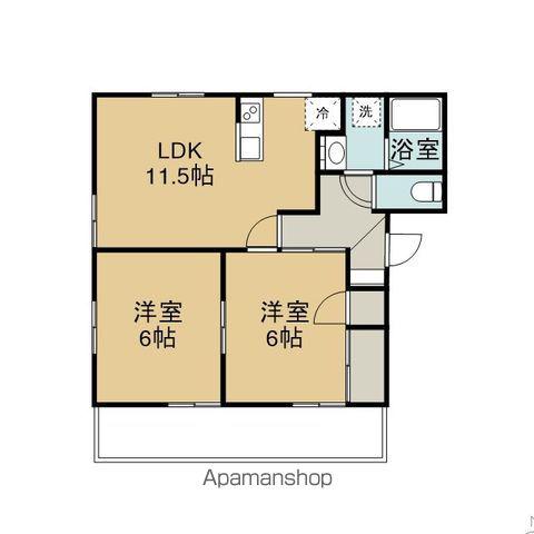 シャルマン(2LDK/2階)の間取り写真