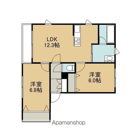 ノース HILL(2LDK/1階)の間取り写真