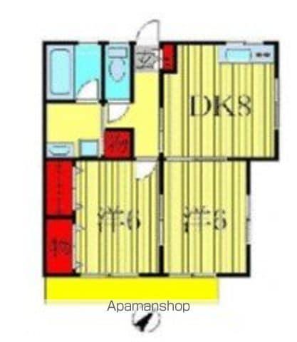 アリエス(2DK/1階)の間取り写真