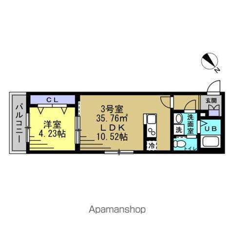 RIZE柏たなかⅢ(1LDK/3階)の間取り写真