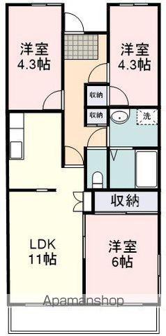 東海道本線 静岡駅 バス乗車時間：21分 松富団地入口バス停で下車 徒歩4分 5階建 築36年(3LDK/5階)の間取り写真