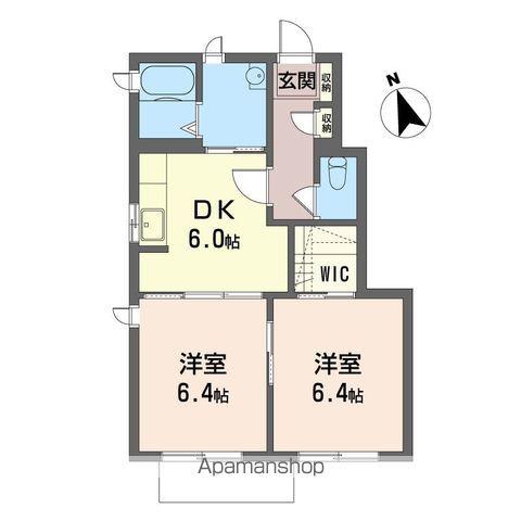 プラカハウスC棟(2DK/1階)の間取り写真
