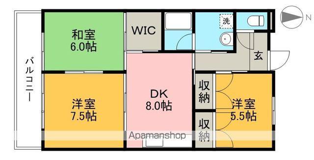 パークサイド高須Ⅱ(3DK/3階)の間取り写真