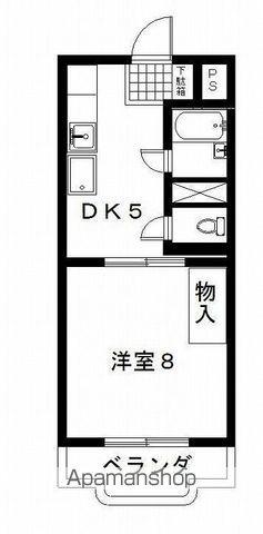 シェルブール(1DK/3階)の間取り写真