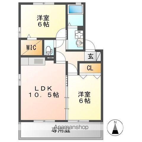 アザレア(2LDK/1階)の間取り写真