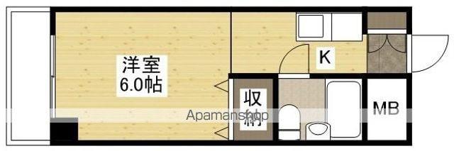山陽本線 東福山駅 徒歩3分 8階建 築35年(1K/4階)の間取り写真