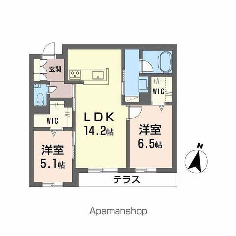 AMI COURT OHRI(2LDK/1階)の間取り写真
