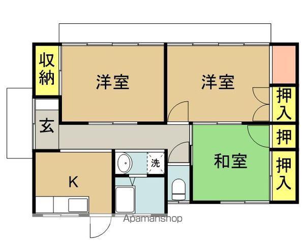 福島交通飯坂線 泉駅(福島交通) 徒歩5分 1階建 築44年(3K)の間取り写真