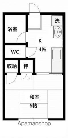 パステル富谷(1K/1階)の間取り写真