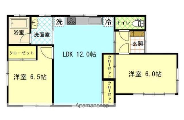 京王電鉄井の頭線 三鷹台駅 徒歩9分 1階建 築45年(2LDK)の間取り写真
